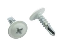 MUSHROOM HEAD FLANGE SELF DRILLING SCREWS WHITE DIN7504