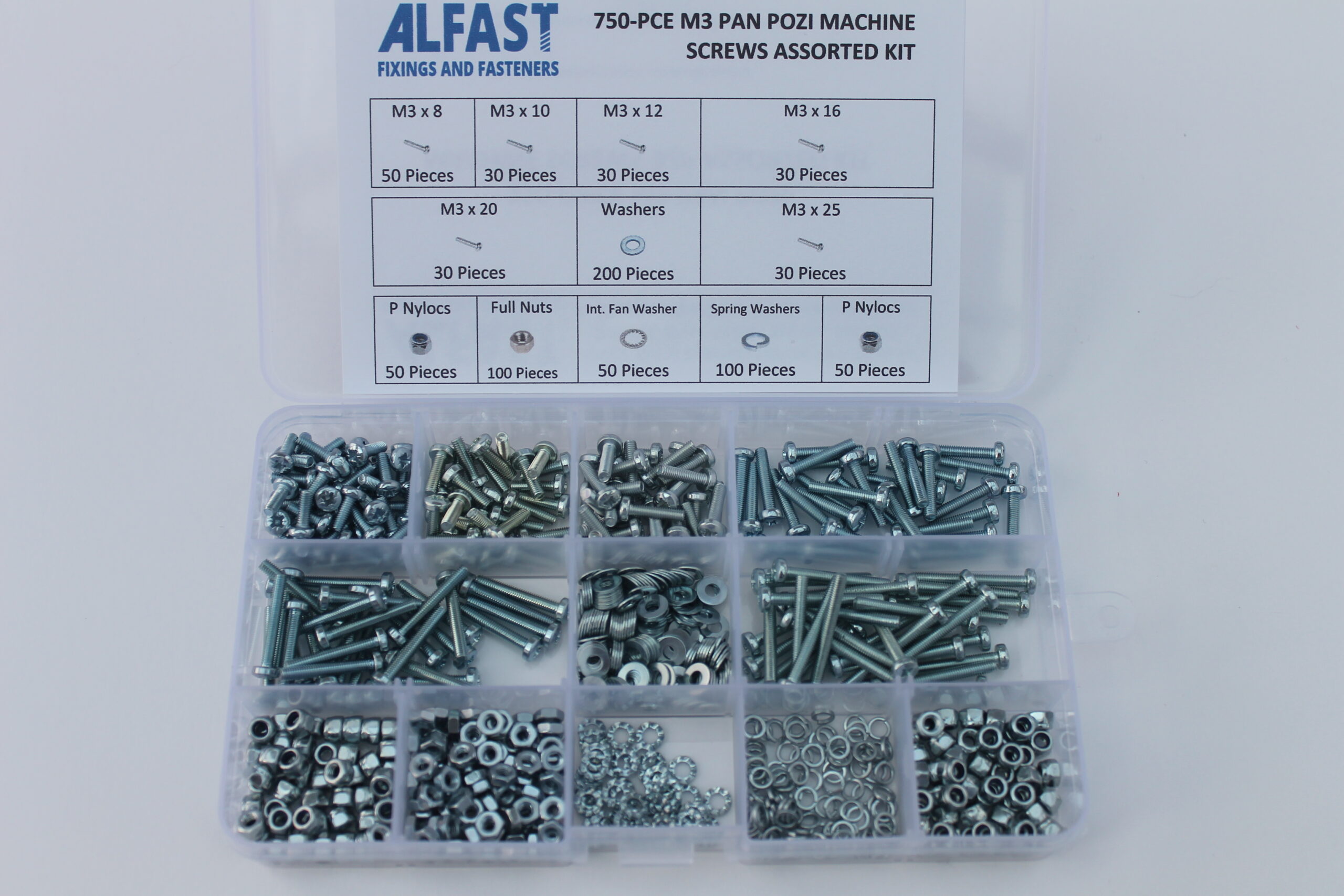 M3 Pan Pozi MTS BZP Kit 750 Pce